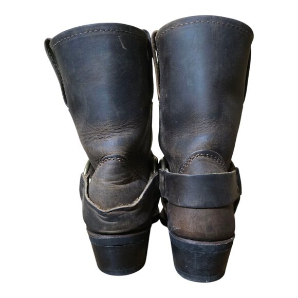 Ladies Frye Brown Leather Harness Ankle Boots - Picture 5 of 10